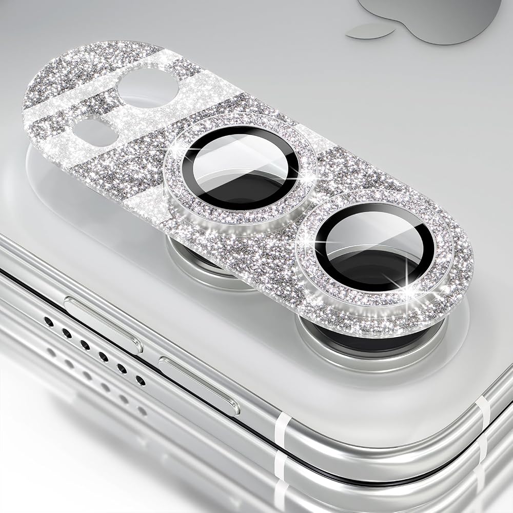 for iPhone Duo Camera Lens Protector,  Glitter-Silver — 사진 1
