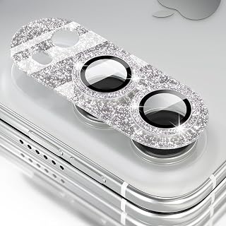 for iPhone Duo Camera Lens Protector,  Glitter-Silver