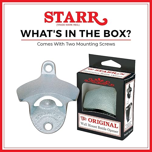 Miniatura 4 de STARR "X" Abre Cerveza Aqui - Abrebotellas montado en la pared, abrebotellas de metal resistente para bar en casa, cocina, cueva de hombre o patio,