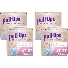 Pull-Ups Girls' Skin Essentials Potty Training Pants, Training Underwear, 4T-5T 38-50 lbs, 14 Ct Pack of 4