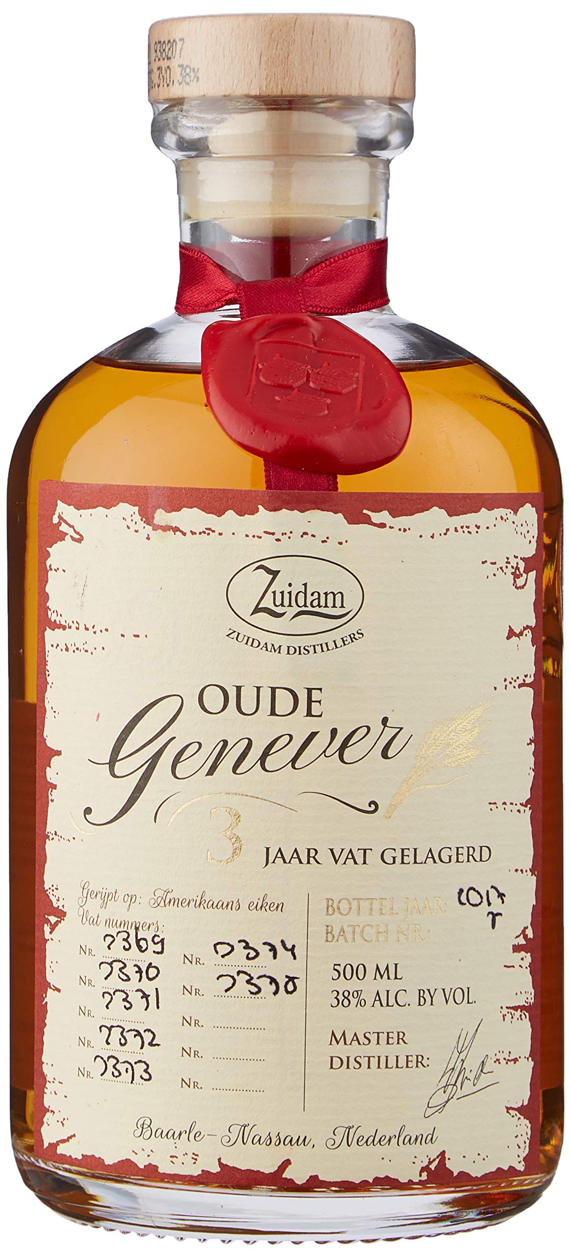 Zuidam Oude Genever 3 Year Old Single Barrel Gin (50cl)
