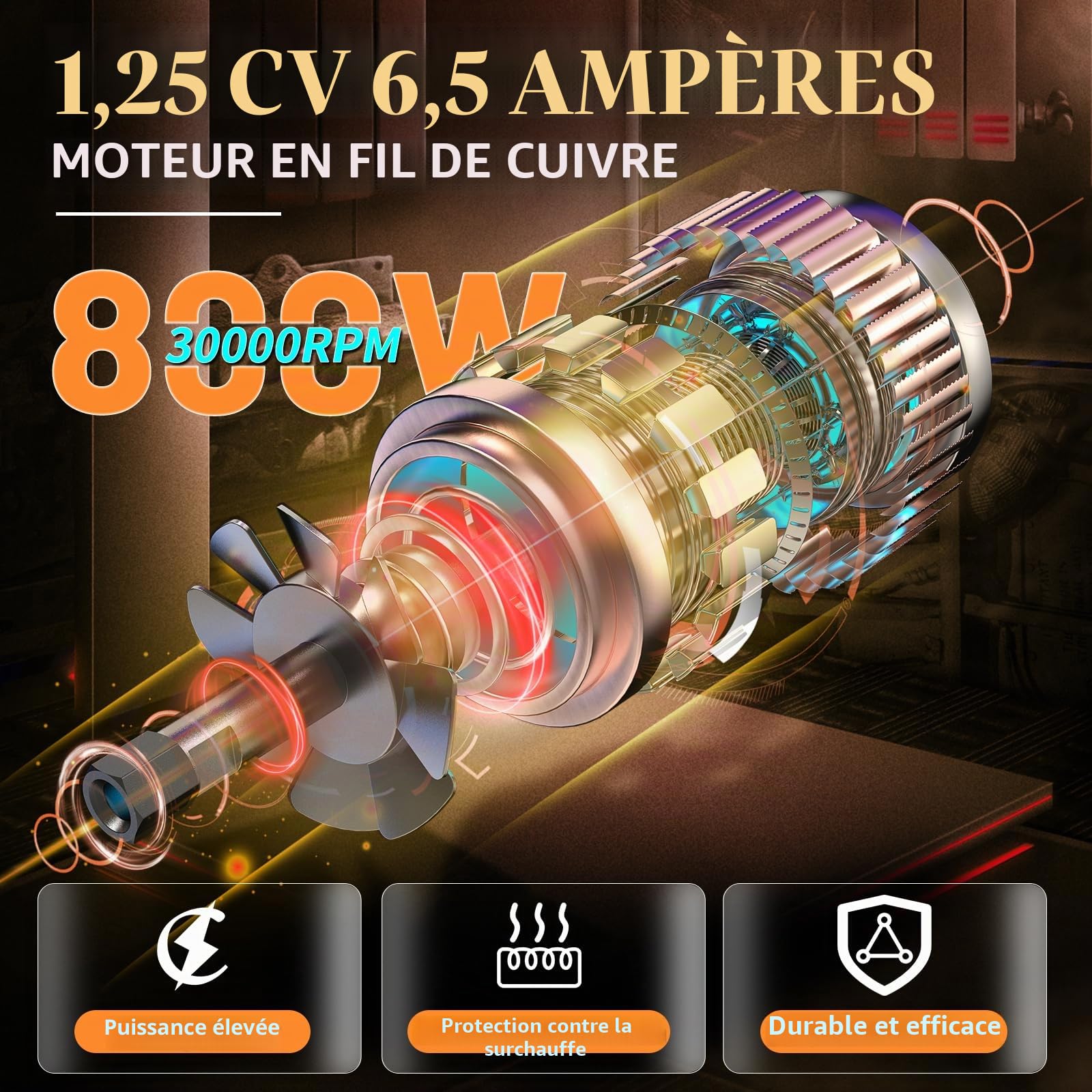 TWOWIN Outil de défonceuse à bois, 6,5 A, 1,25 CV, outil de défonceuse à bois portable, défonceuse compacte pour le travail du bois, 6 vitesses variables, base fixe, outil de travail du bois avec
