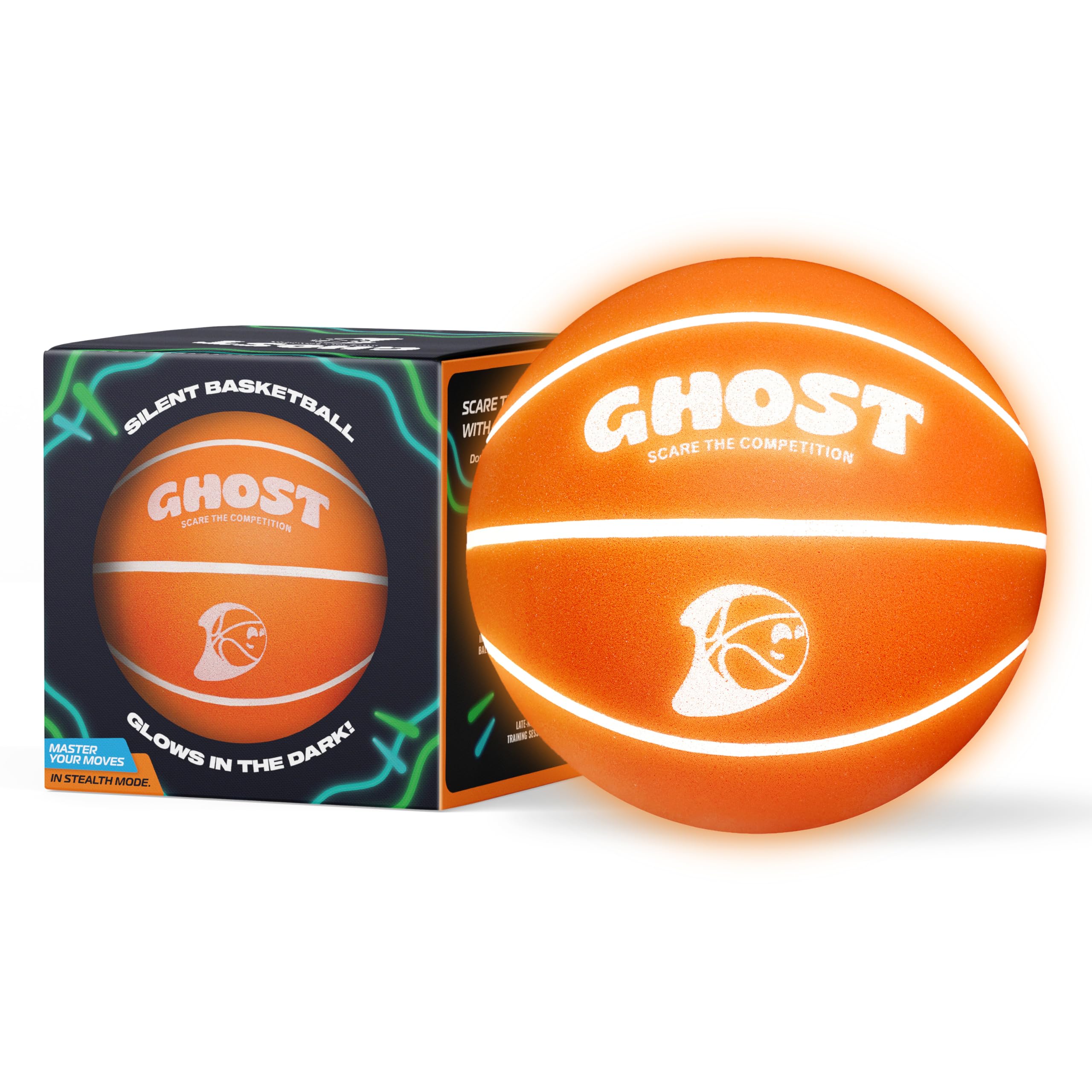 Photo 1 of ***HEAVILY USED/ LINES ARE EXTREMELY FADED *** Funstuff Glow-in-The-Dark Silent Basketball, Size 7 (29.5?), Indoor Quiet Foam Basketball for Kids & Training, Airless, Soft