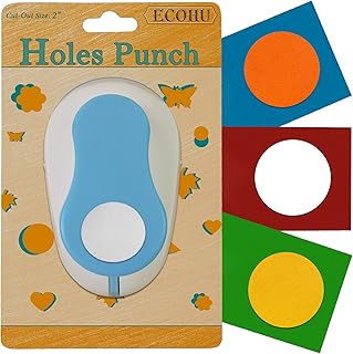 Ecohu Circle Hole Punch for Craft Size Out 2-Inch, Paper Punches, Craft Lever Punch Handmade, Tool Circle Punch for Scrapb...