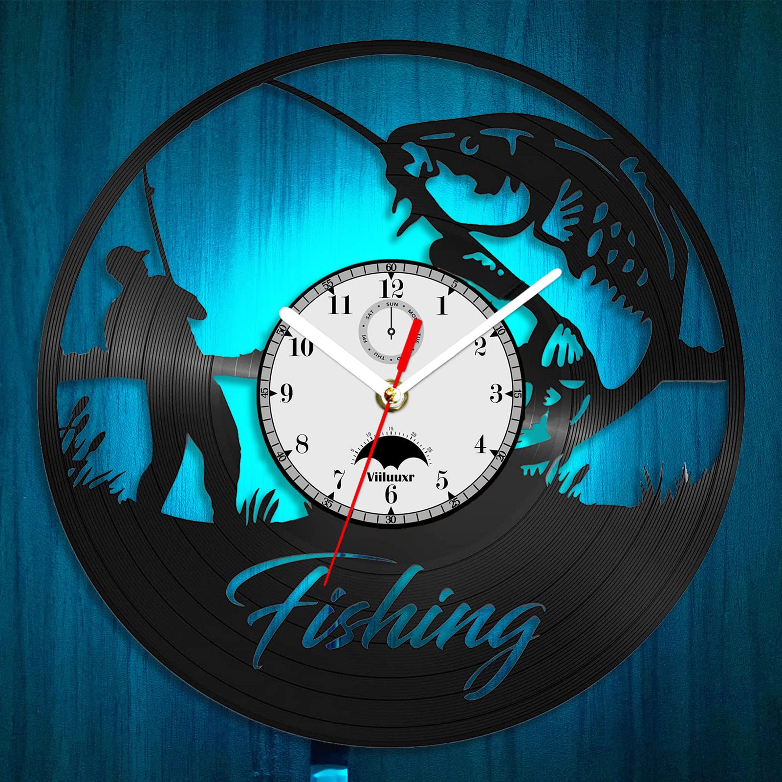 Horloge murale de pêche LED pour sublimer votre décoration de salon ou de cabane
