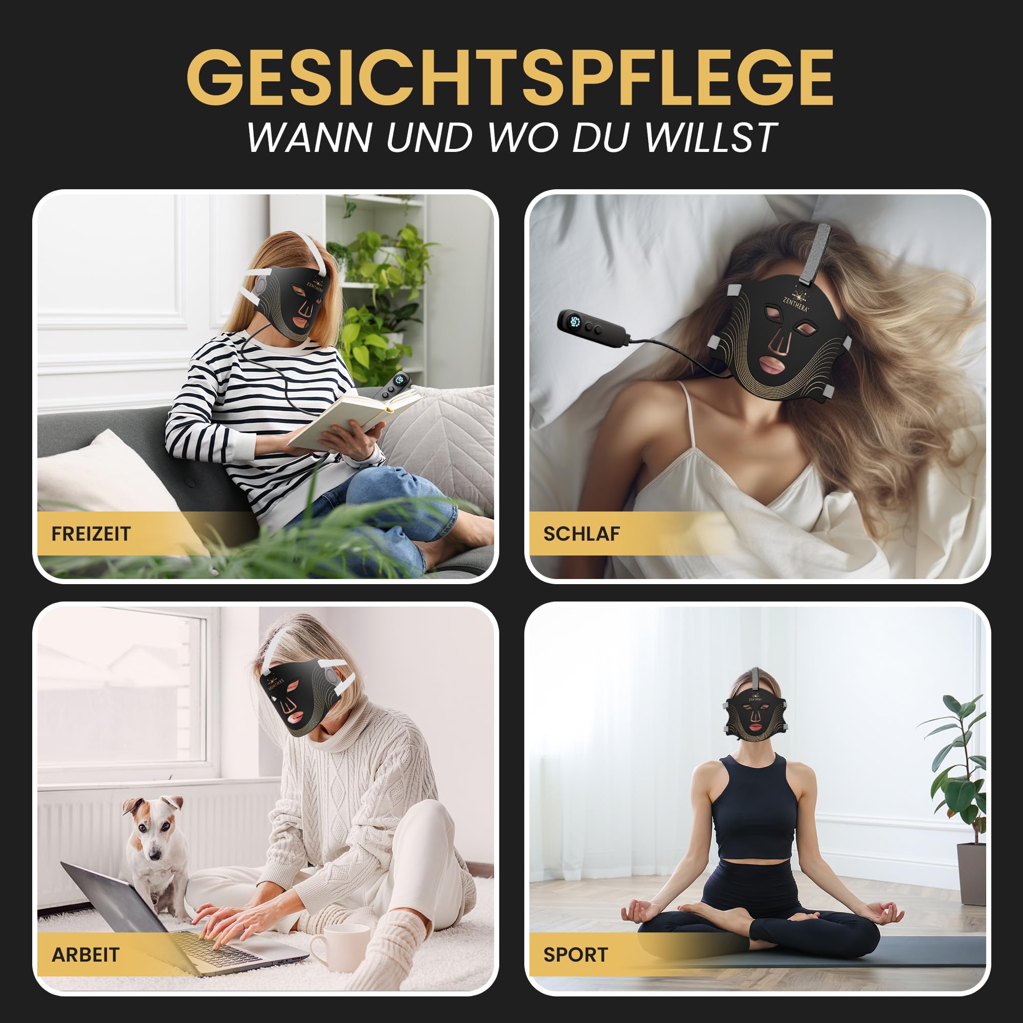 LED Gesichtsmaske Rotlicht-Technologie, 7-Farben LED Lichtsystem für Gesicht und Haut, Anti-Aging, Faltenreduzierung und Hautverjüngung für alle Hauttypen, Heimgebrauch