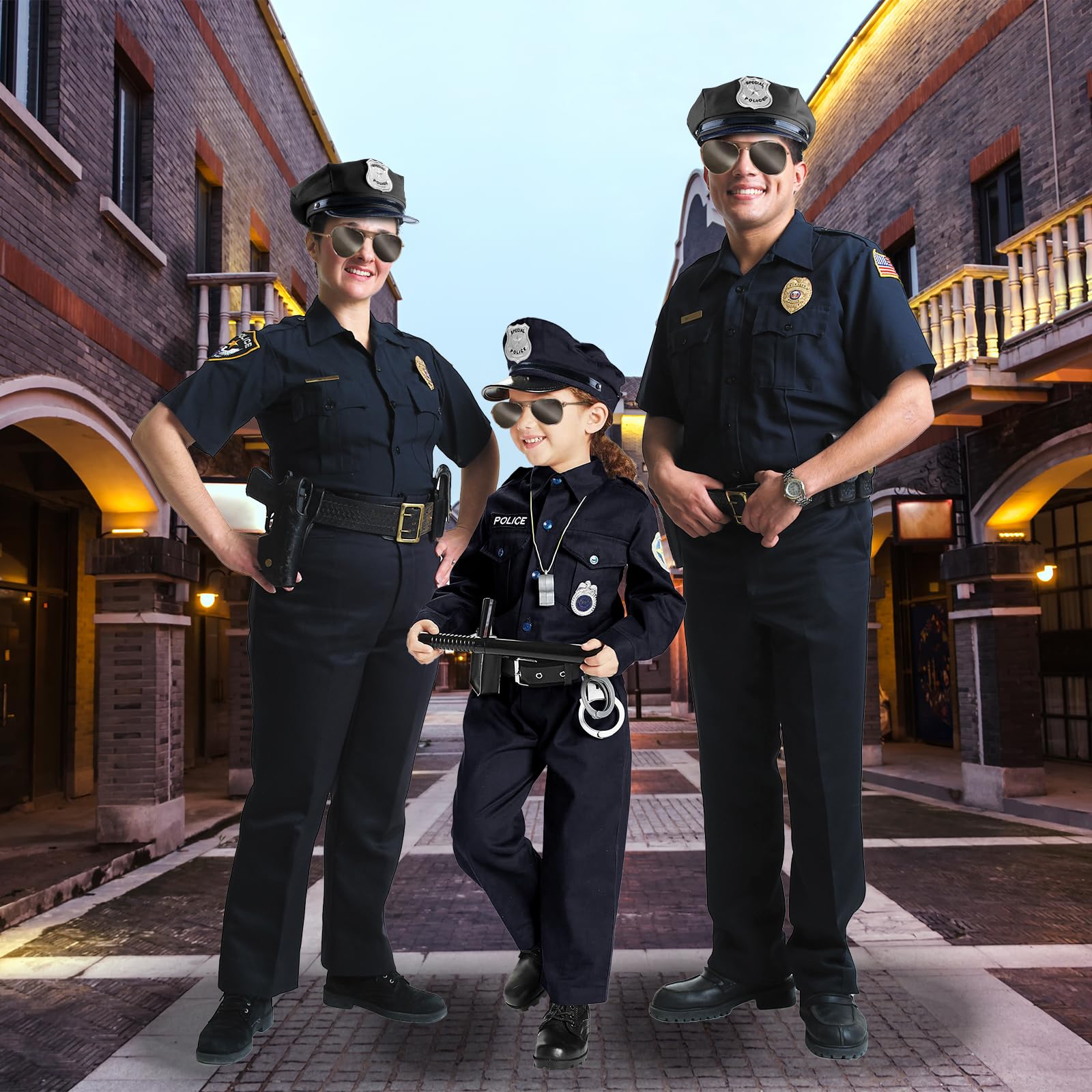 Luchild Children’s Policeman Hat - Kids Police Officer Costume Accessory for Carnival Christmas, Fancy Dress, and Role Play (Black) - Image 2