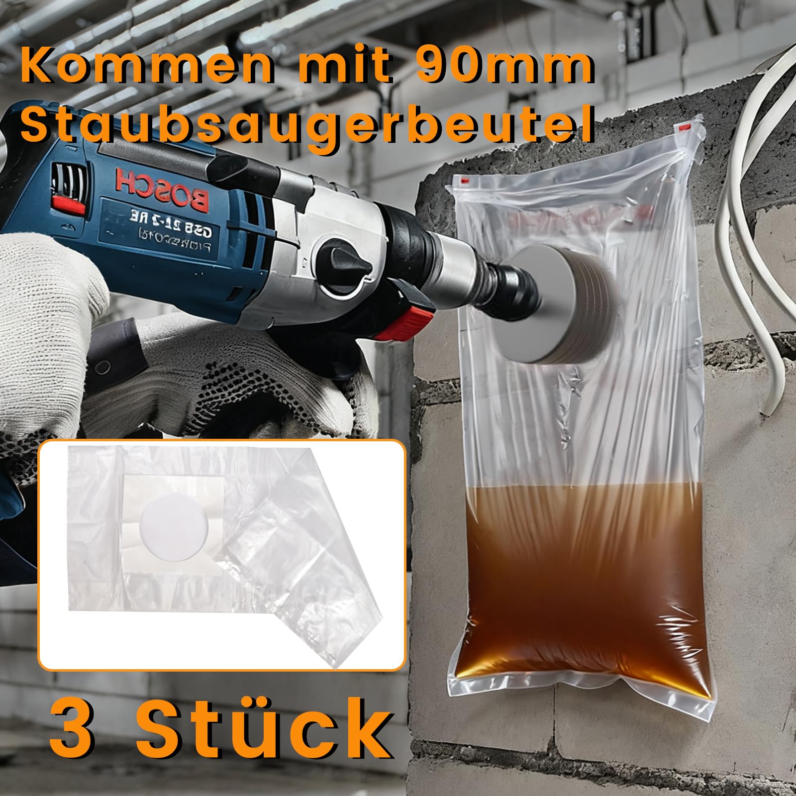 Steckdosenbohrer 82mm, Hohl-Bohrkrone Set Dosenbohrer 68mm mit SDS plus Adapter 110mm und Zentrierbohrer 8x110mm, Hammerschlagfest, Dosenbohrer, Lochsäge, Steckdosenbohrer, für Bohrhämmer