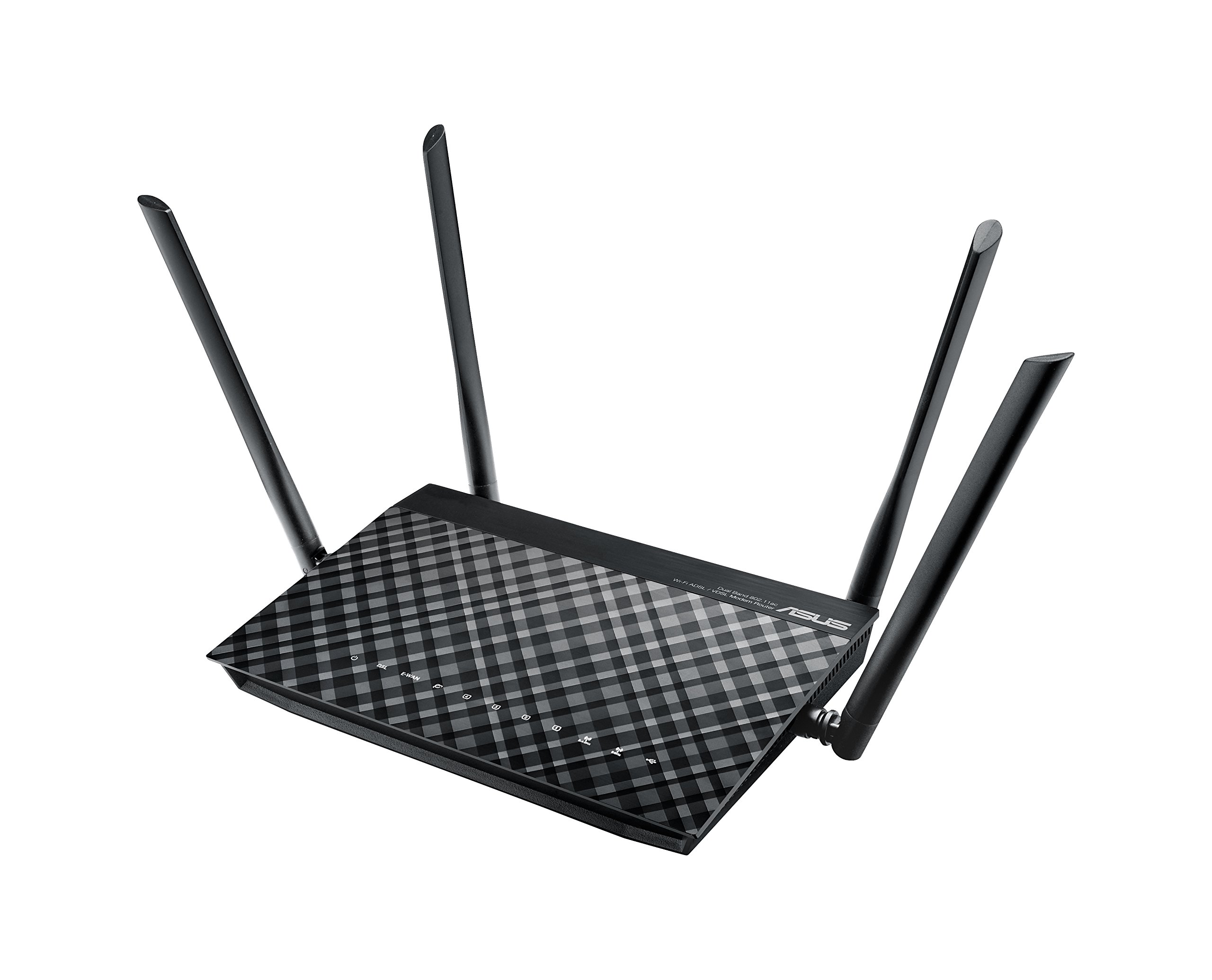 ASUS DSL-AC55U Gigabit Modem Router Wireless AC1200 Dual Band 867+300 802.11a/b/g/n/ac, Modem ADSL e VDSL 100Mbps, Dual WAN, Supporto 3G-4G LTE, 1 porte USB, AiCloud, AiRadar, 4 Antenne esterne