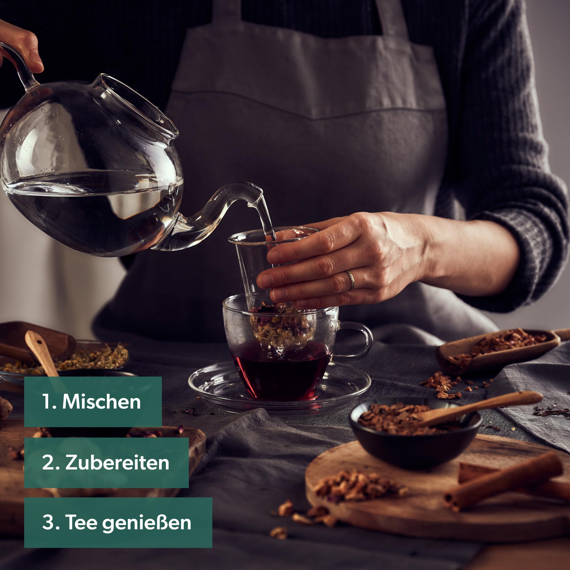 Tee Selber Mischen Set Geschenk mit 14 aufregenden Tee-Sorten - BIO Tee Geschenkset Weihnachten zum DIY Teemischung Selber Machen