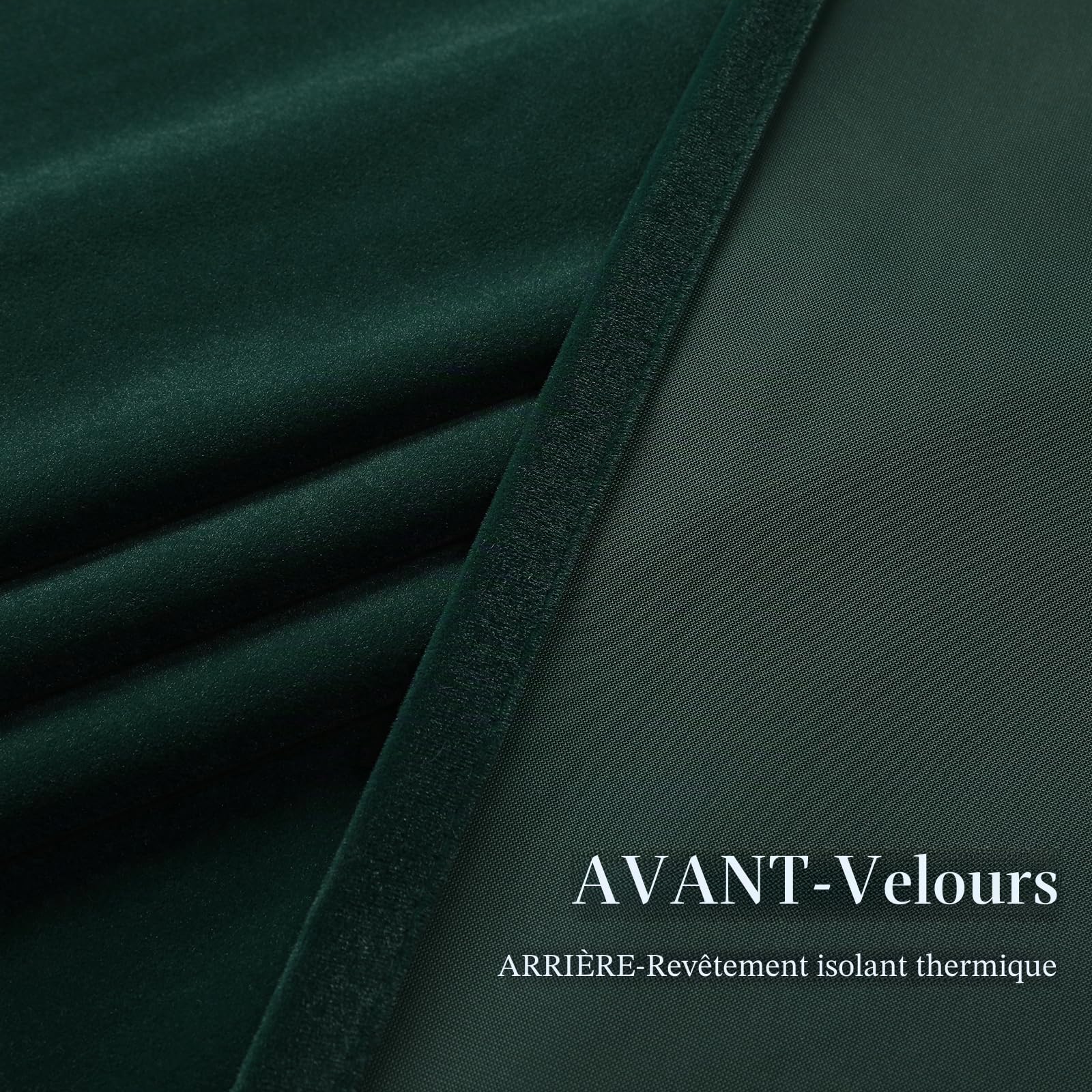 CUCRAF Rideau Occultation Thermiques Velours Vert 132 x 220 LxH 2 Pièces Luxurious Rideaux Opaque Anti Froid et Chaleur À Oeillets,Décoration Salon Chambre Moderne