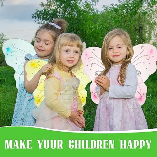 Miniatura 5 de Chivao 20 piezas de alas de hada, alas de mariposa, para cumpleaños, boda, decoración de Halloween, fiesta, accesorio para niños y niñas