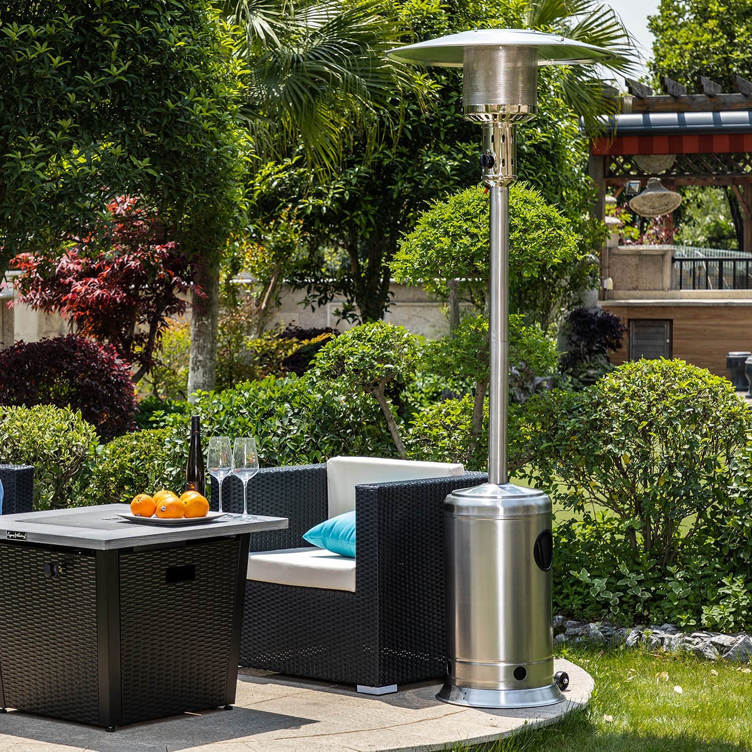 Outdoor Heating Garden Treasures Patio Heater 48000 Btu Stainless