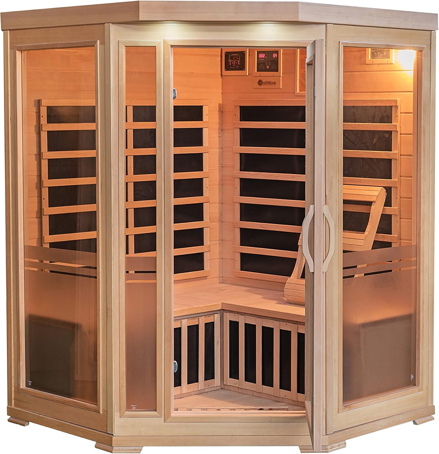 Sonoma 3-Person Natural Hemlock Infrared Corner Sauna