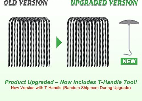 Miniatura 7 de Gtongoko Paquete de 12 anclajes de estacas para trampolín de viento alto, anclajes de suelo de 12 pulgadas resistentes, kit de anclaje de amarre