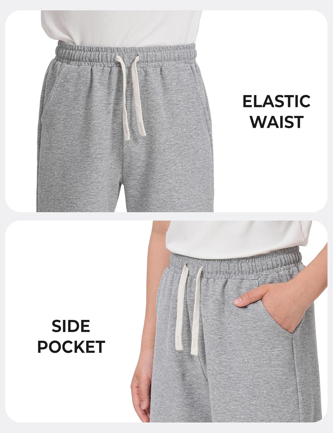 BOOPH 3 Pack Boys Shorts Boy Cotton Athletic Shorts Kids Casual Summer Clothes with Pockets - Image 6