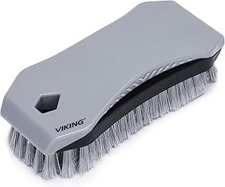 VIKING Soft Bristle Leather and Upholstery Car Cleaning Scrub Brush for Car Interior, Couch, Stain Remover, Grey/Black