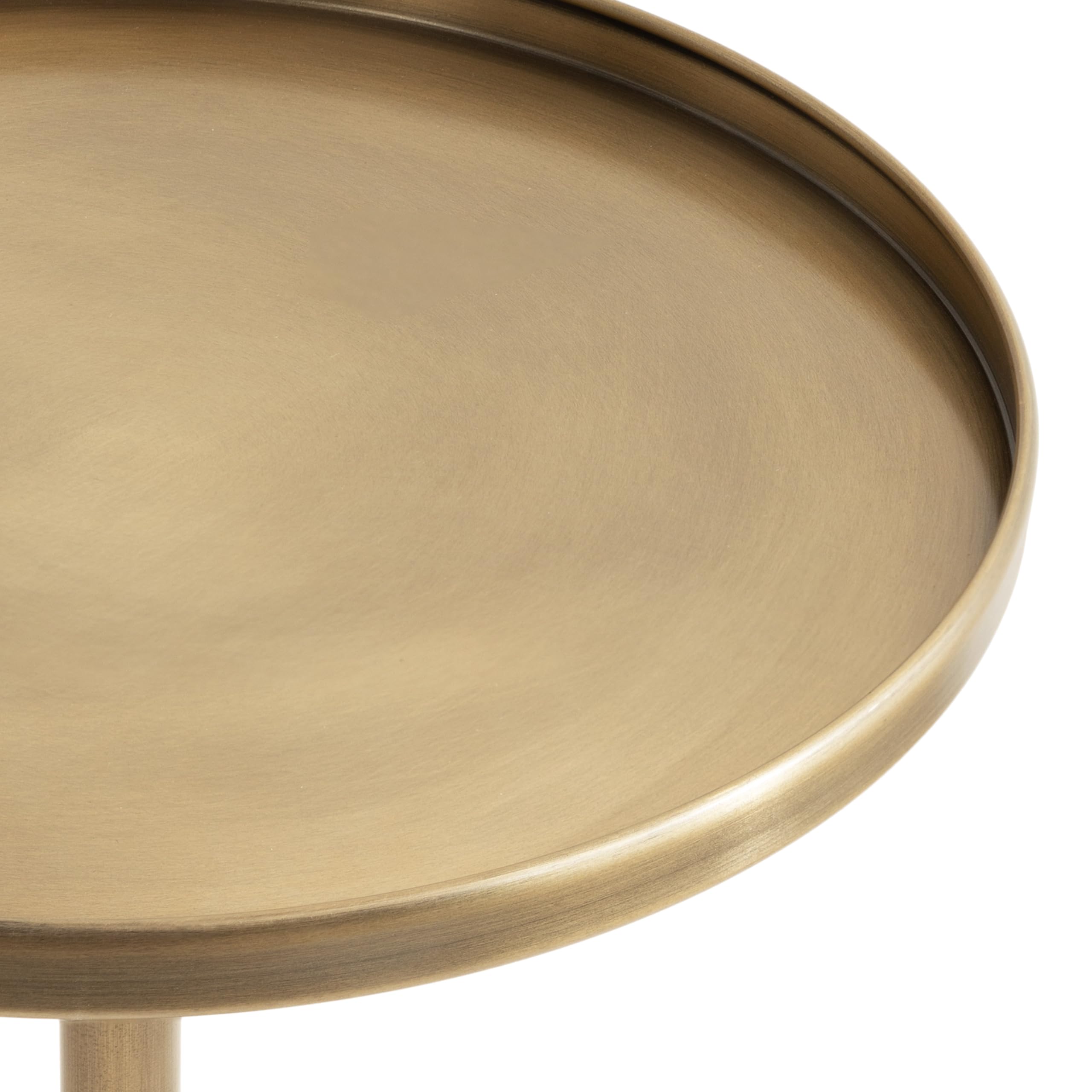 Kate and Laurel Tira Elegant Round Side Table, 14 x 24, Brass and Walnut Brown, Mid-Century Circle End Table for Use as Bedroom Nightstand or Living Room Table Option