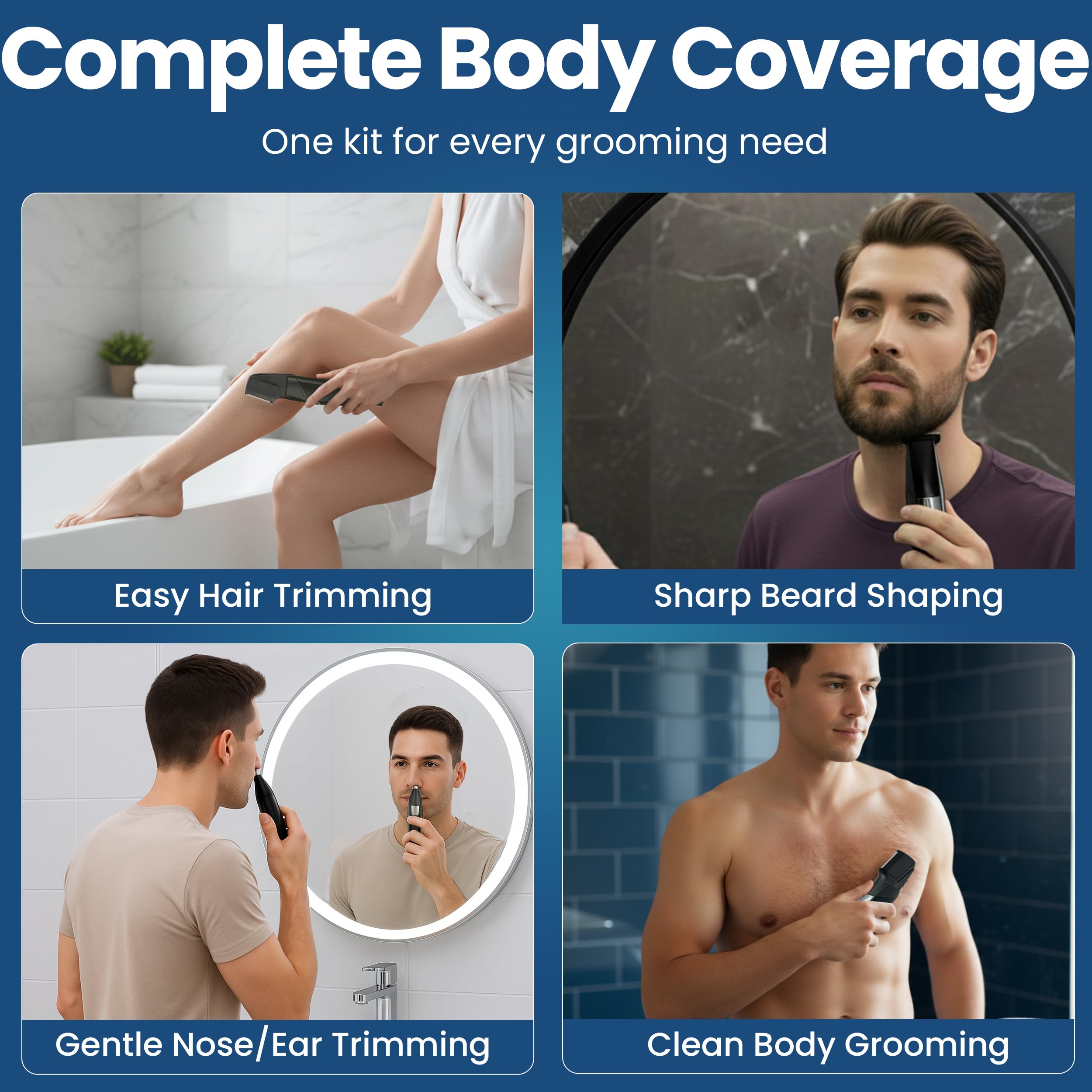 247 Groomed Self Haircut Trimmer for Men, Electric Hair Grooming Kit