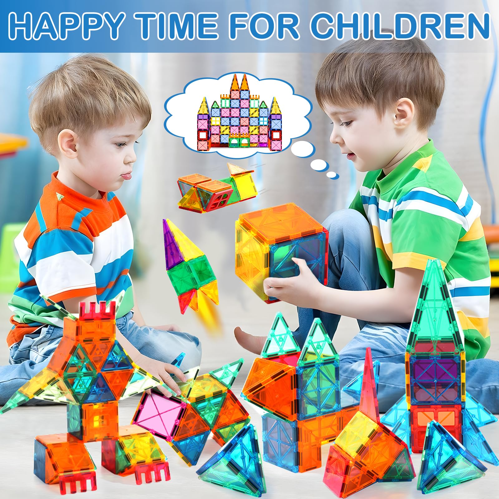 Costruzioni Magnetiche Per Bambini 3-10 Anni - Set 108 Pezzi, Giocattolo Educativo Montessori