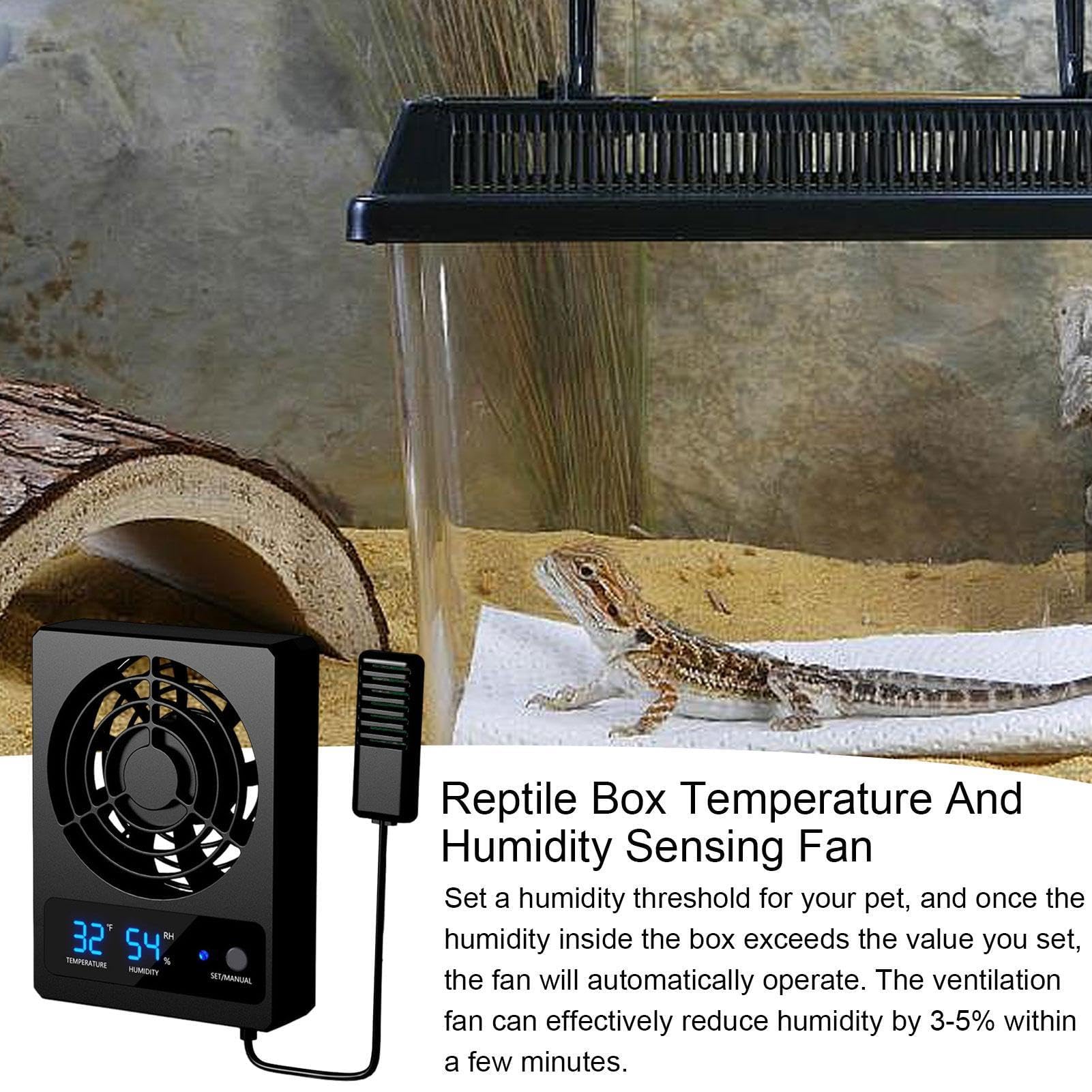 Ventilation Fan for Reptile Enclosure Speed Adjustable Humidity Fan Cooling Fan Enclosure Humidity Control Dehumidifier for Rainforest Terrarium Vivarium Amphibians Reptiles Snakes - Image 4