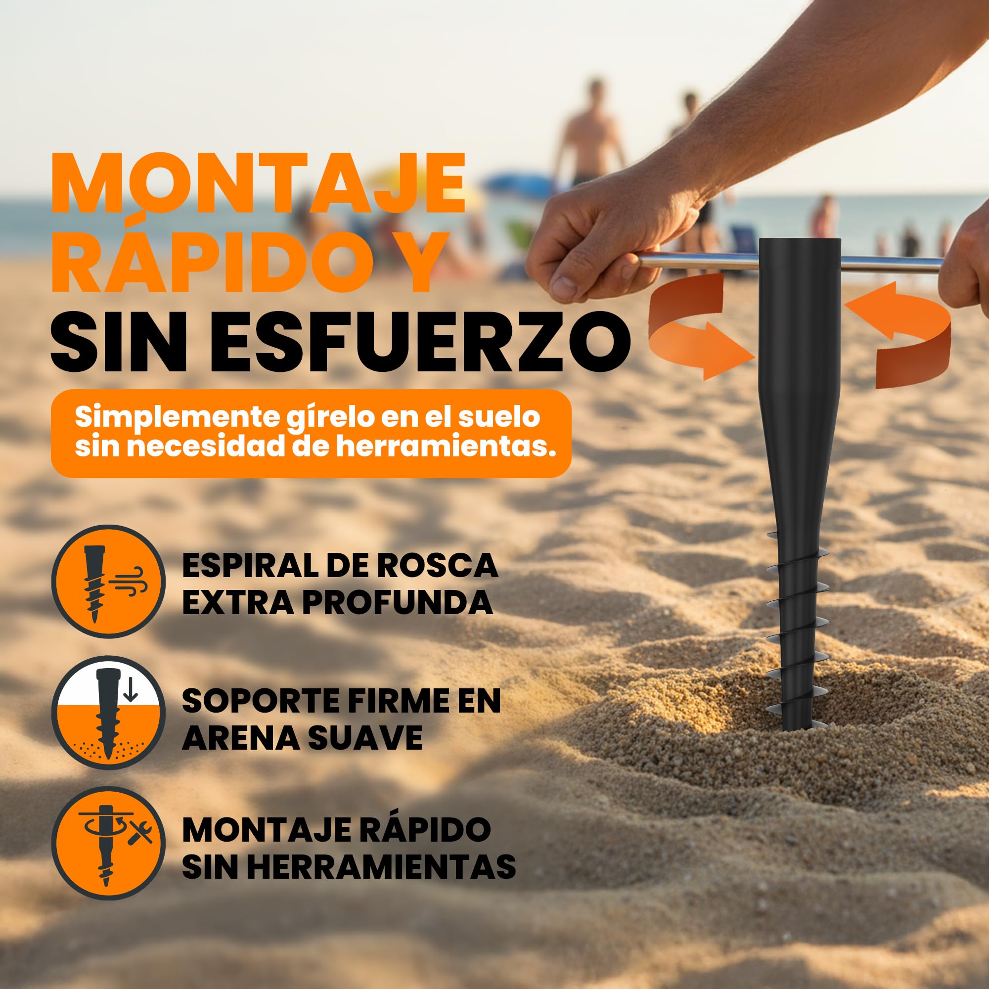 4 soportes para sombrilla de playa, estaca para sombrilla de playa, resistente al viento, estable, soporte para sombrilla, soporte para sombrilla, anclaje para el suelo, tornillo para el suelo