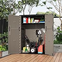 Vista 7 de HOMSPARK Cobertizo de almacenamiento exterior resistente a la intemperie de 47 pies cúbicos, multifuncional Cobertizos de almacenamiento de resina