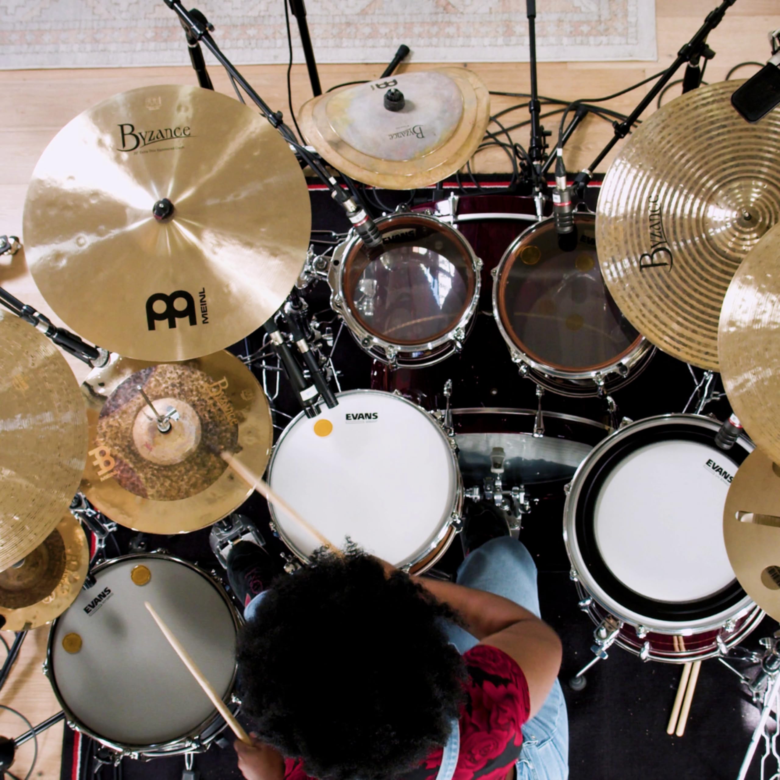 Meinl Cymbals Byzance Dual Cymbales Hihat 15 pouces (38,10cm) pour Batterie - Bronze B20, Finition Brute et Brillante (B15DUH)