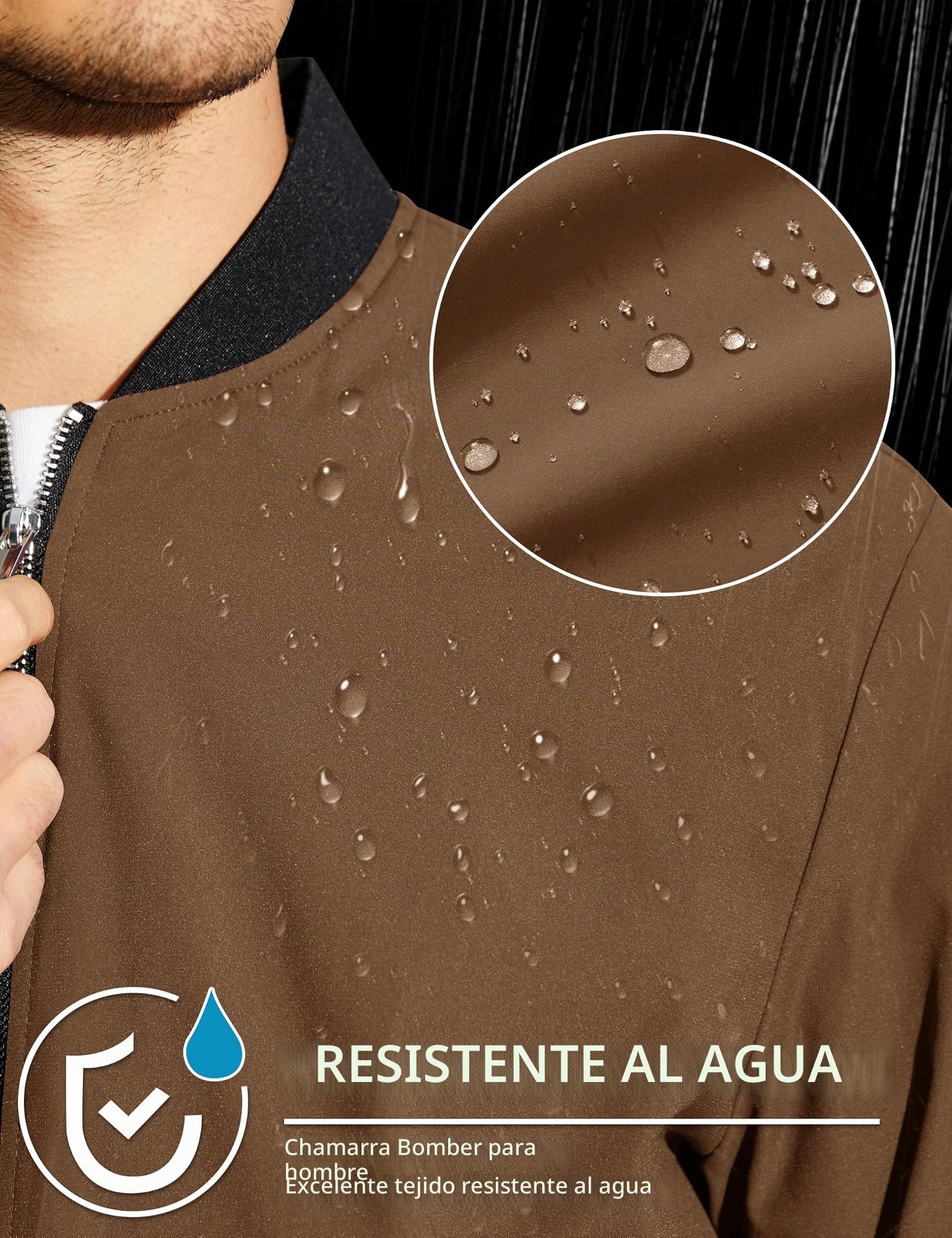 MAGCOMSEN Chaqueta bomber para hombre ligera con cremallera completa cortavientos casual