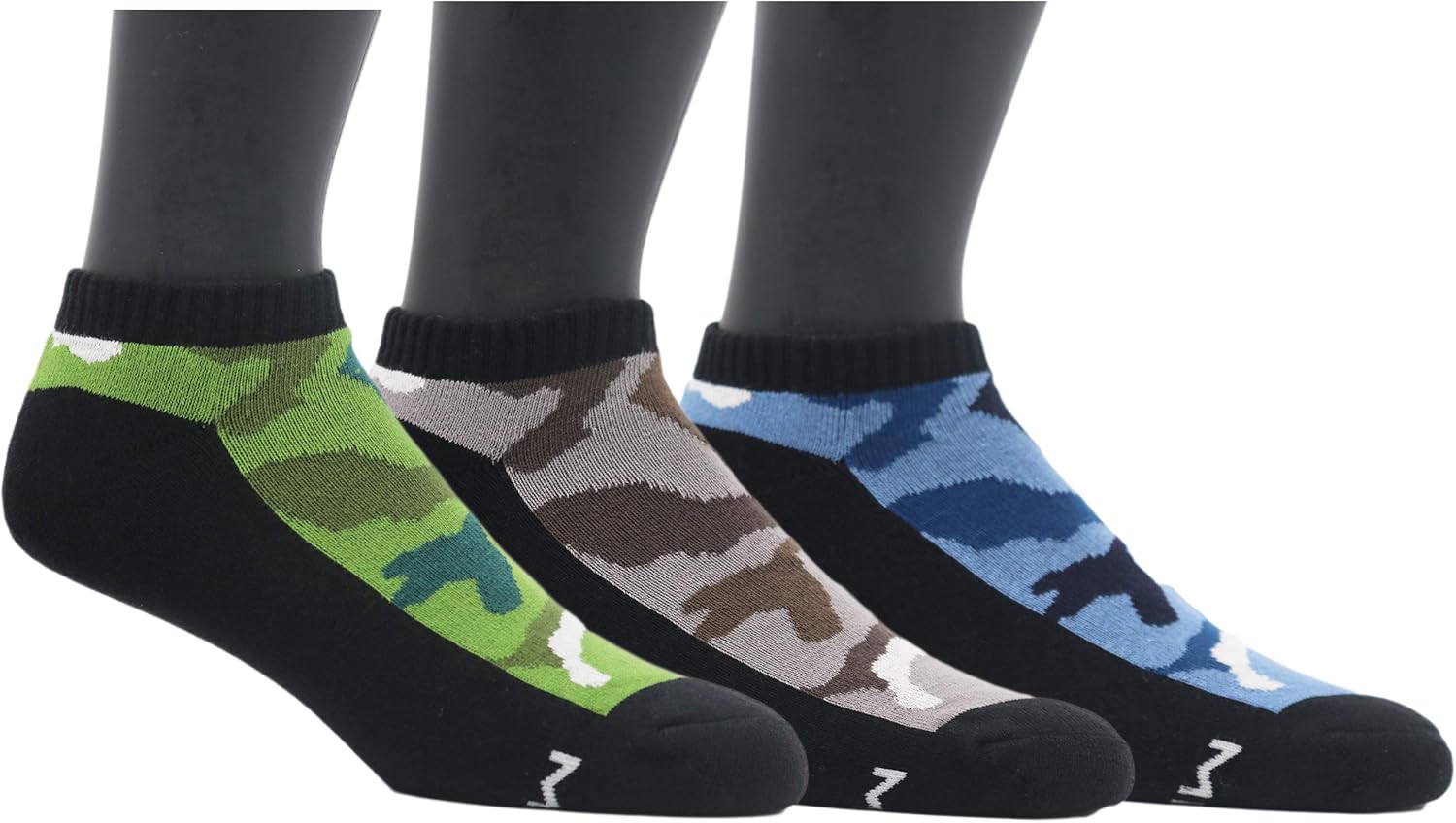 MOXY Socks 3-Pack Camo Tactical No Show Socks – Low Cut Athletic Socks for Men & Women – Cushioned Gym Sneaker Socks