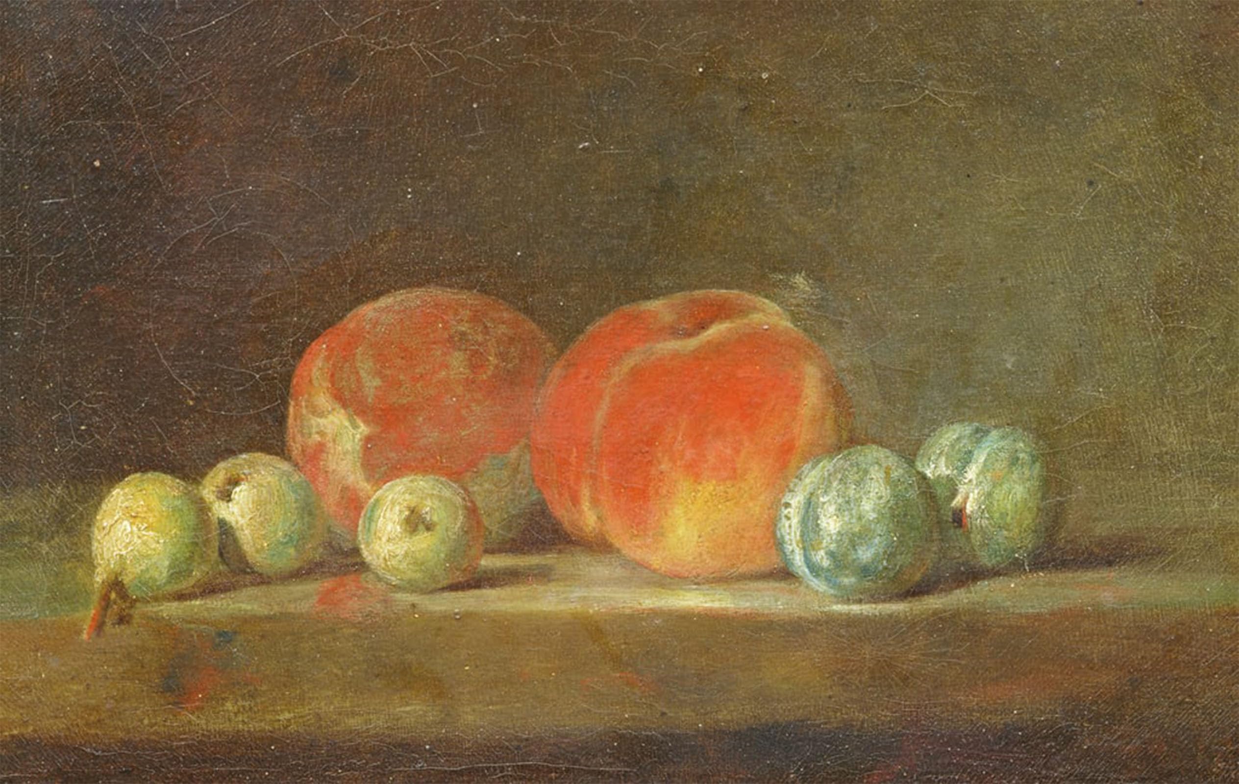 ARTXLXXBN Famous Prints Artwork Pictures Poster Painting Art Peaches Pears and Plums on a Table by Jean Baptiste Simeon Chardin Artwork Landscape Pictures for Home Decor 60x90cm