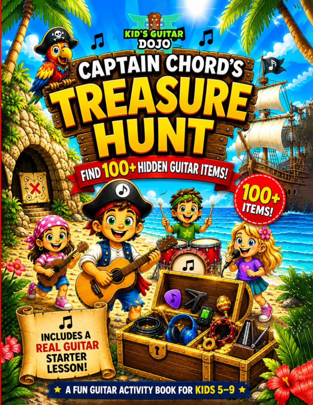 Captain Chords Treasure Hunt: A Guitar Activity Book for Kids Ages 5–10