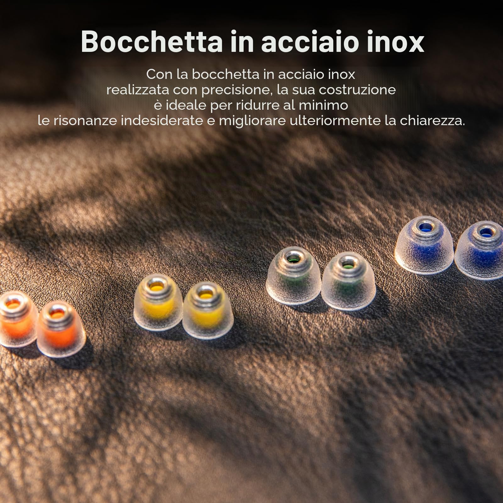 Linsoul Tangzu Tang Sancai Noble Earbud Tips,Cuscinetti in Acciaio Inox per IEM,Tappi per le Orecchie in Silicone Liquido,4 Paia,Opzionali XS/S/M/M/L per Cuffie In-Ear (XS/S/M/L-4 Dimensioni) | Cuscinetti sostituibili in silicone liquido, 4 paia per auric