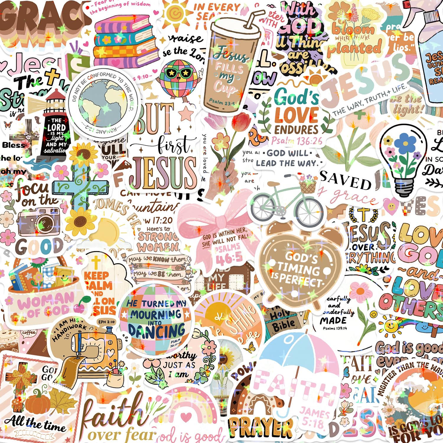 Photo 1 of 120PCS Christian Bible Verse Stickers, Inspirational Bible Verse Stickers for Water Bottles Boho Religious Faith for Journaling Scrapbook Laptop, Christian Gifts