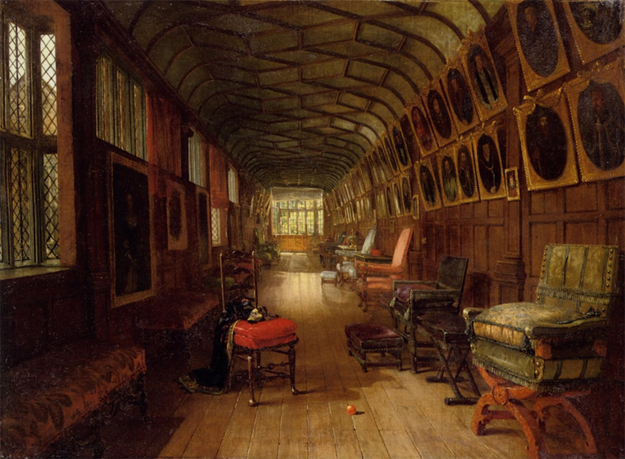 SERENDIPITP Retro Picture Poster Wall Art Pictures Painting the Brown Gallery Knole by Louise Rayner Wall Art Canvas Print for Wall Decor 60x90cm