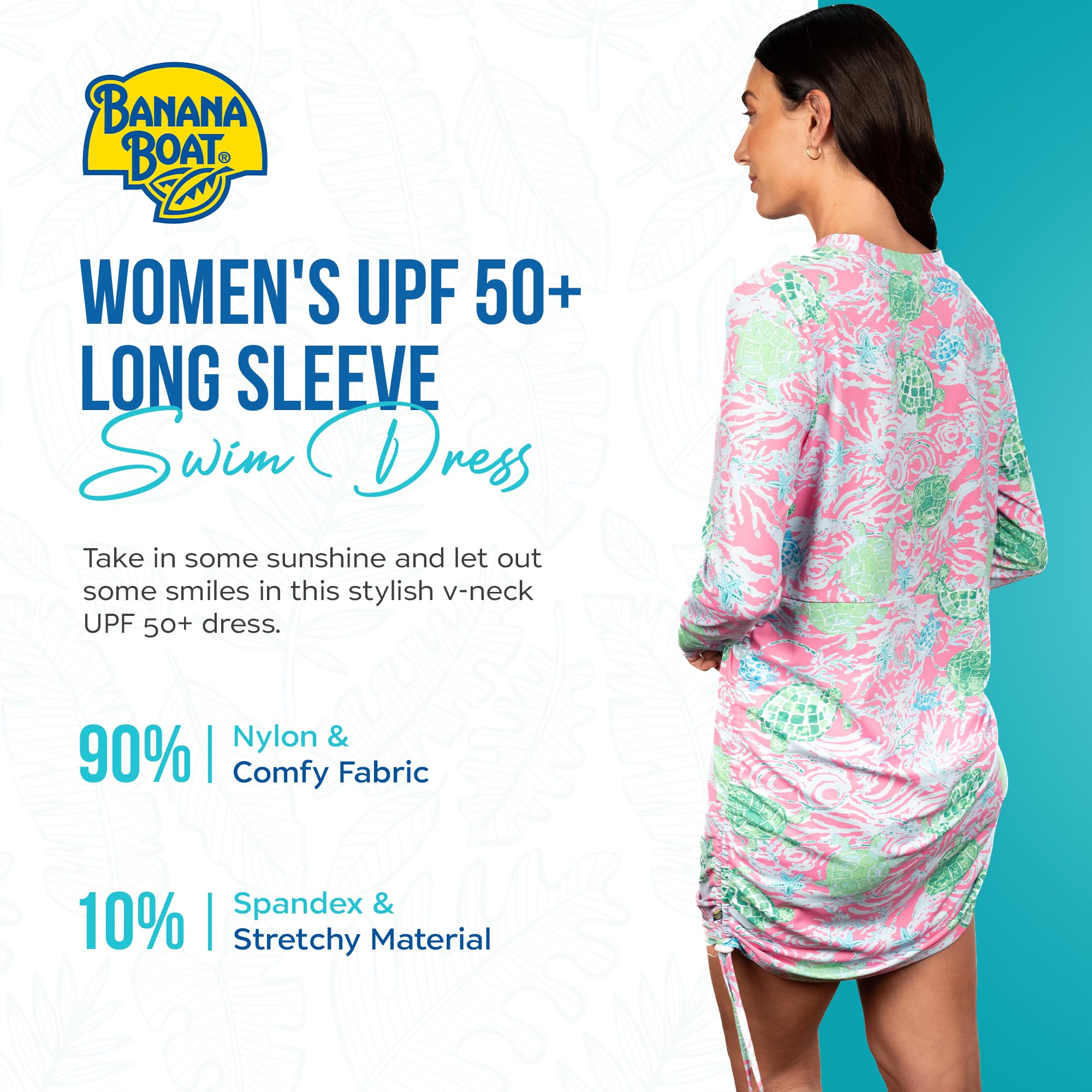 chinese dress ladies Banana Boat UPF 50+ Women's Split Neck Printed Tank Dress UV Sun Protection  Floral Dress main image 0