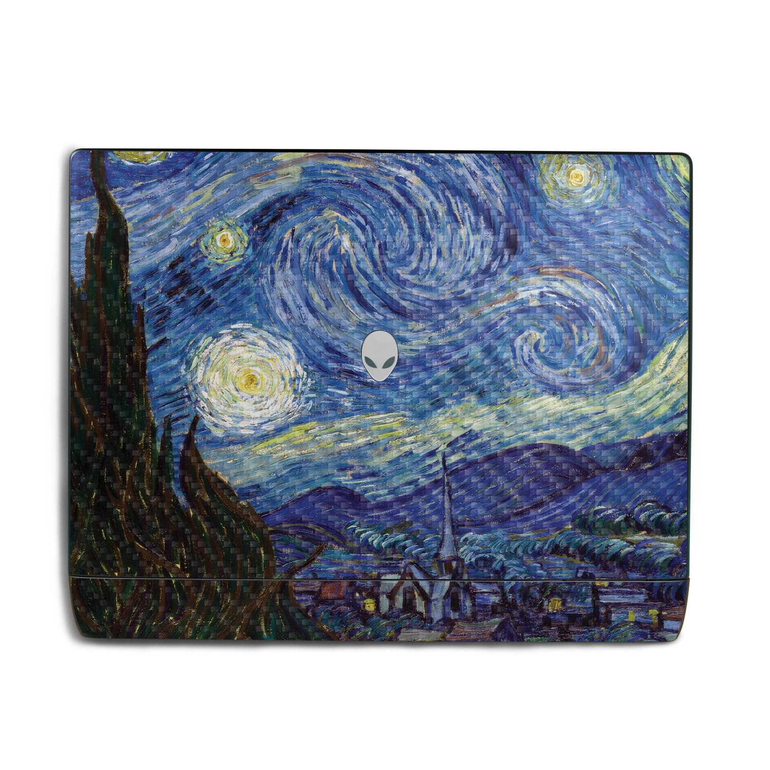Carbon Fiber Laptop Skin Compatible with Alienware 18 Area-51 (2025) Top Cover Only - Starry Night - Premium 3M Vinyl Protective Wrap Decal Cover - Easy to Apply | Crafted in The USA by MightySkins