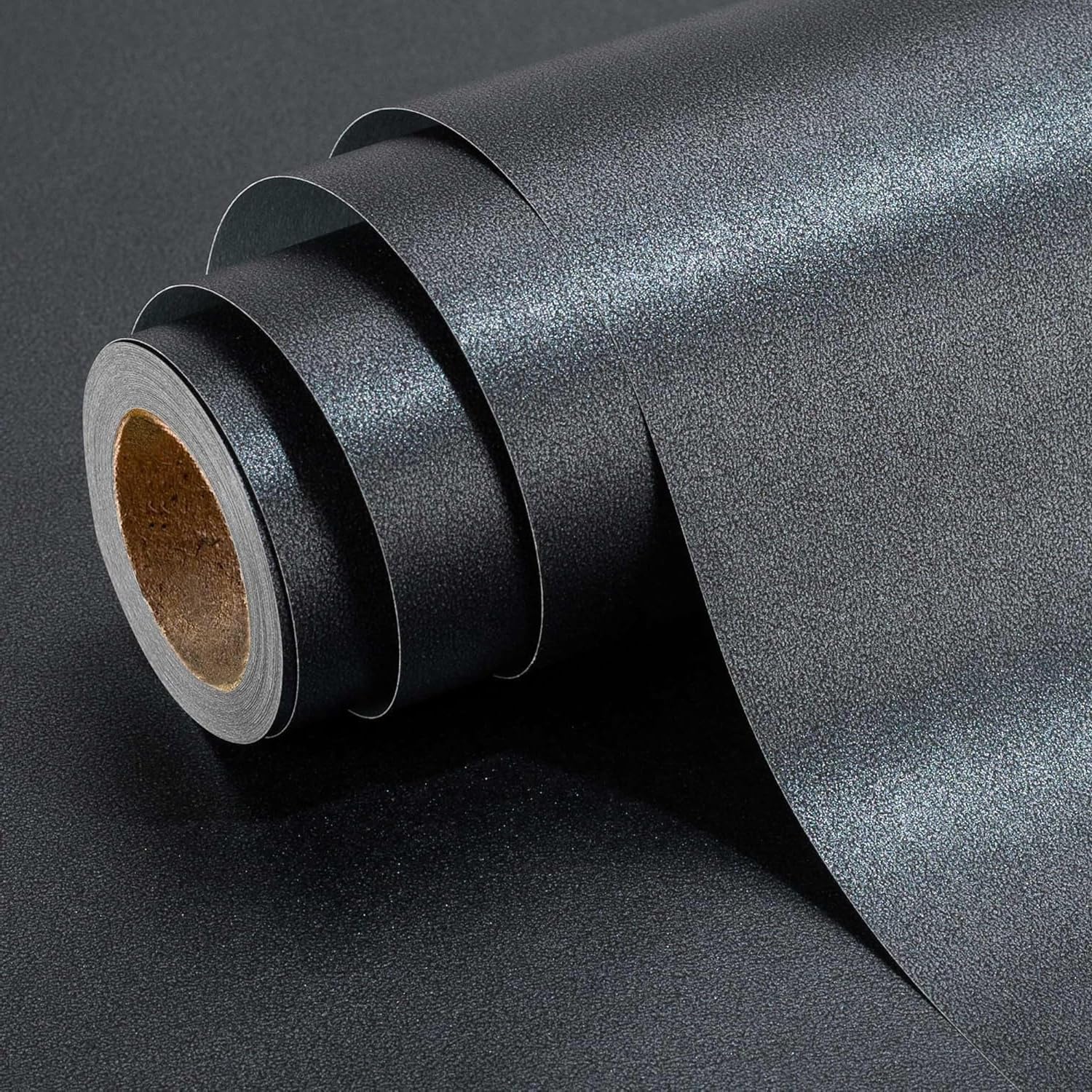 Wikadlik Black Wrapping Paper, 43cm x 10m Solid Color Pearly-Lustre Gift Wrap Paper Roll for Birthday, Christmas, Fathers Day,