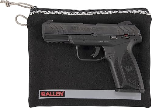Miniatura 2 de Allen Company Bolsa de almacenamiento con cerradura para pistola con etiqueta de identificación para escribir, pistolas de tamaño completo de 7 a 9