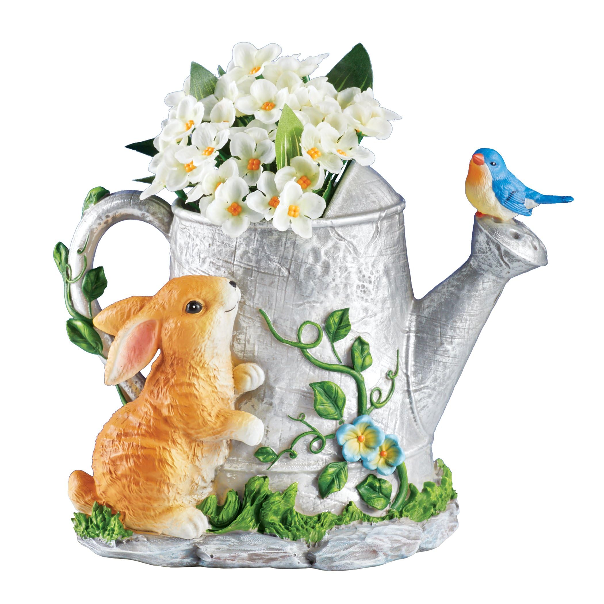 Collections Etc Adorable Bunny and Watering Can Planter