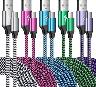 USB C Cable 3FT, 5Pack USB A to Type C Fast Charging Cable Nylon Braided Android Phone Charger Cord for Samsung Galaxy Z Flip5 Fold5 A54 A53 A73 S23 S22 Ultra 5G S21 S20 S10e A14 A13 Note20 Pixel 7 6