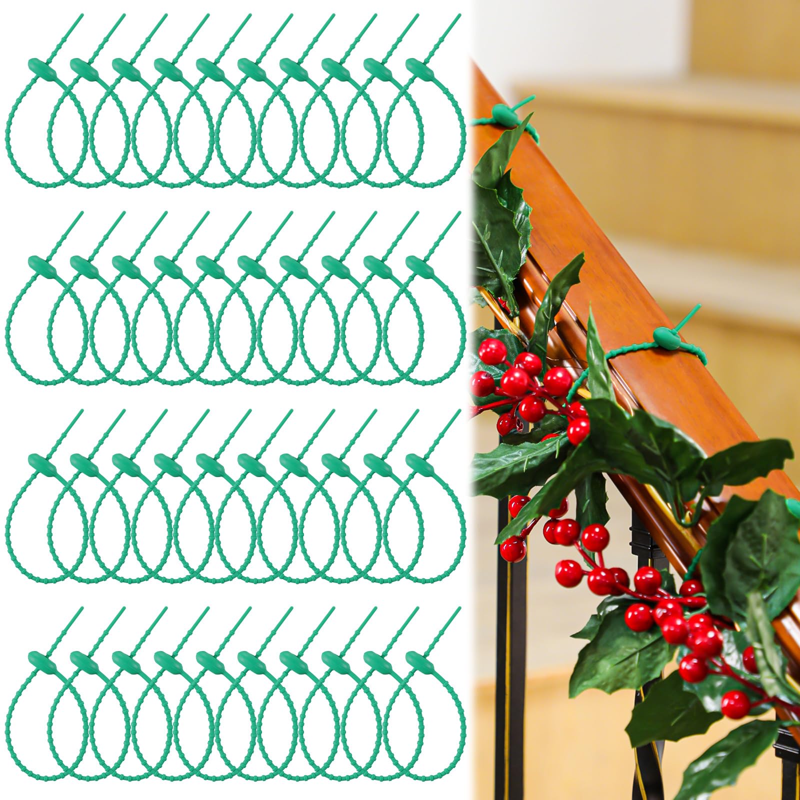 Attaches de guirlande de Noël sangle serpent silicone réutilisable pour artisanat