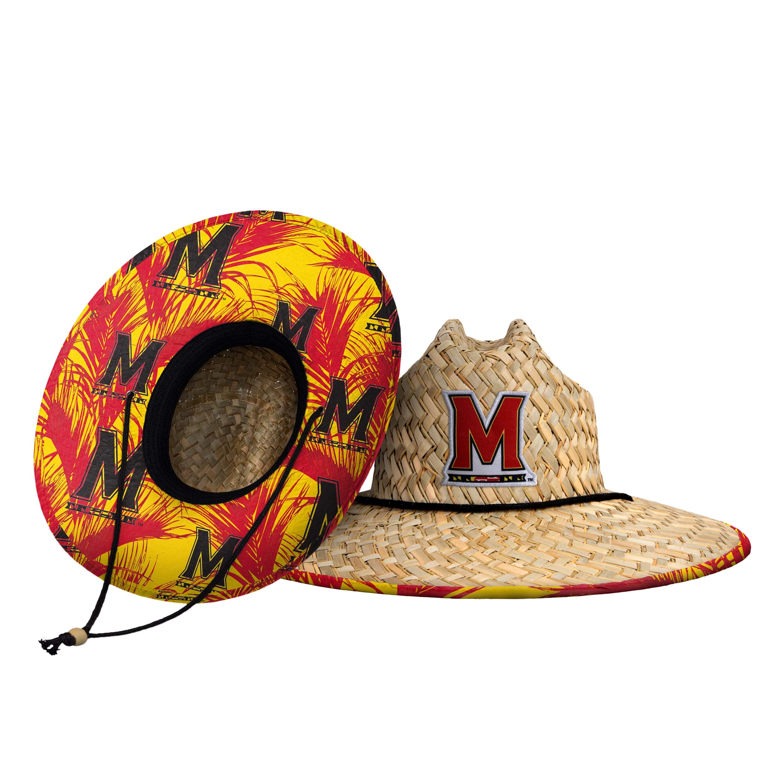 FOCO Men's NCAA College Team Logo Floral Straw Sun Hat