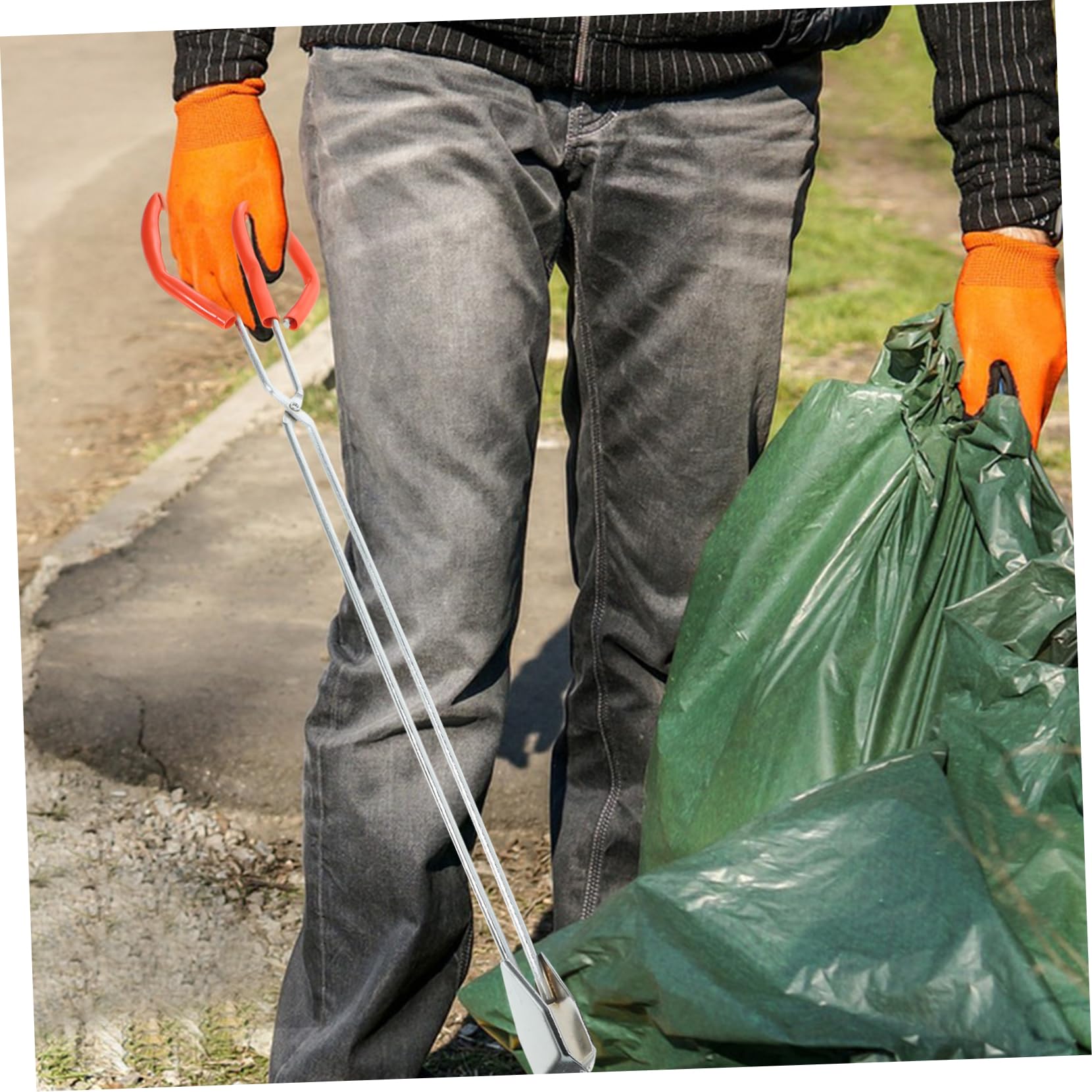 SOLUSTRE Garbage Pickup Clip Litter Picker Tongs Commercial Trash Pickers Grabber Reacher Tool Short Material for Easy Cleaning