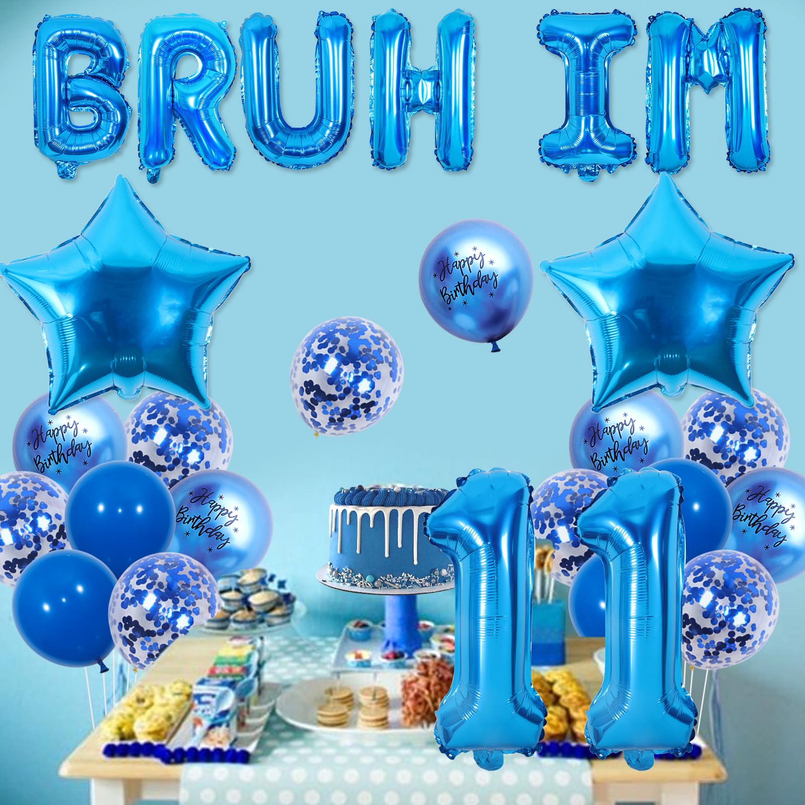 Wonmelody "Bruh Its My Birthday" Backdrop Banner - 5ft X 3ft Blue Vinyl Party Decor - View #3