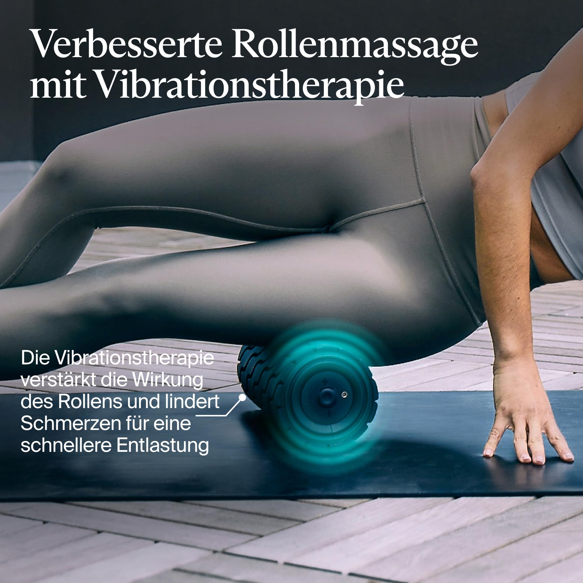 Waver Roller aus der Wave-Serie – Schaumstoffrolle für den ganzen Körper und große Muskeln – Muskelrolle mit hoher Dichte für Sportler – Mit 5 anpassbaren Vibrationsfrequenzen in der Therabody-App
