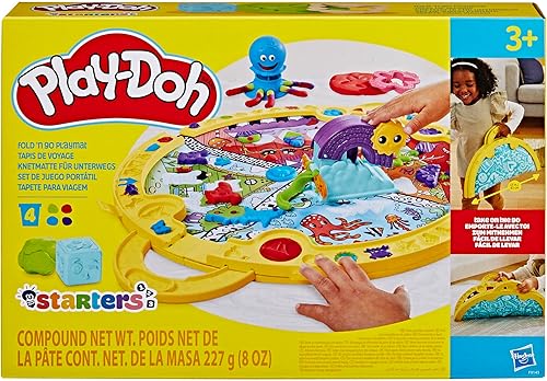 Miniatura 18 de Play-Doh Juego de iniciación Fold & Go Playmat con 19 accesorios, juguetes preescolares para niñas y niños de 3 años en adelante, artes y