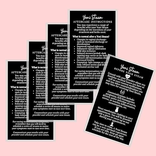 Miniatura 5 de Boutique Marketing LLC Yoni Steam - Tarjetas de instrucciones para el cuidado posterior al vapor, paquete de 50, tamaño de tarjeta de visita de 2 x
