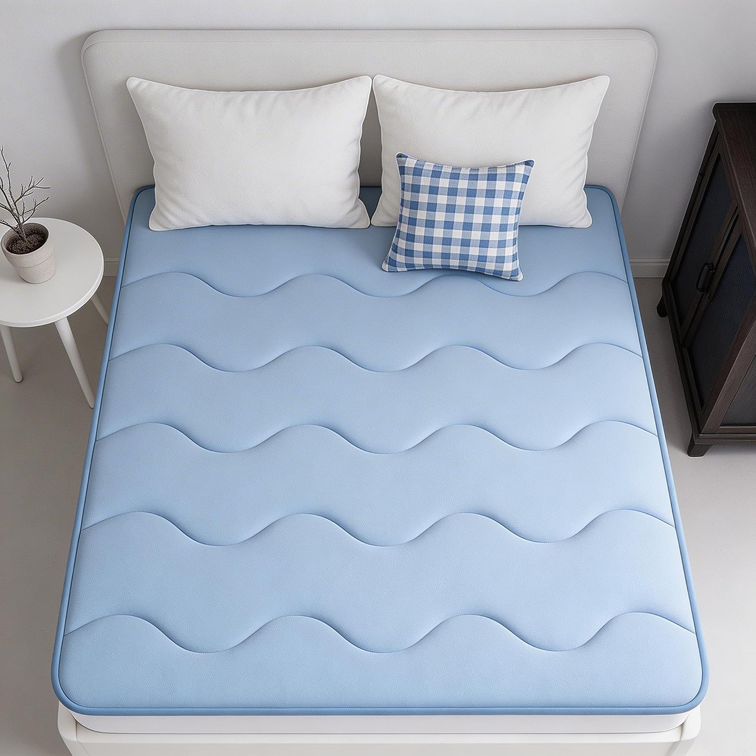 COMFLIVE Cooling Mattress Ultra Soft Mattress Pad Absorbs Heat to Keep Adults Cool on Warm Nights for Hot Sleepers(White, Queen)