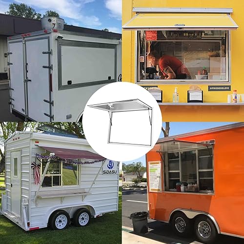 Miniatura 3 de Ventana de concesión para camiones de comida de 48 x 36 pulgadas, suministros y equipos de camiones de alimentos, ventana de camión de alimentos,